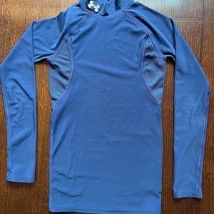Under Armour Youth Mock Longsleeve "Blue” Tee - Youth Medium